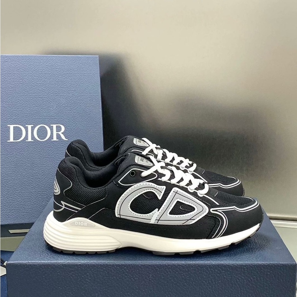 Dior Men's Black and White Sneakers